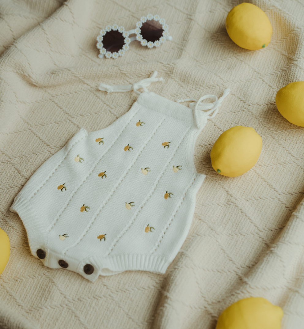Knit Romper Lemon