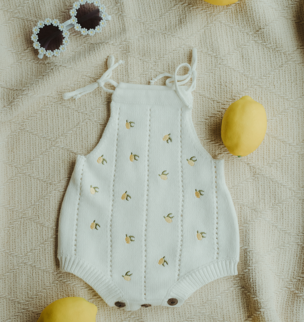 Knit Romper Lemon