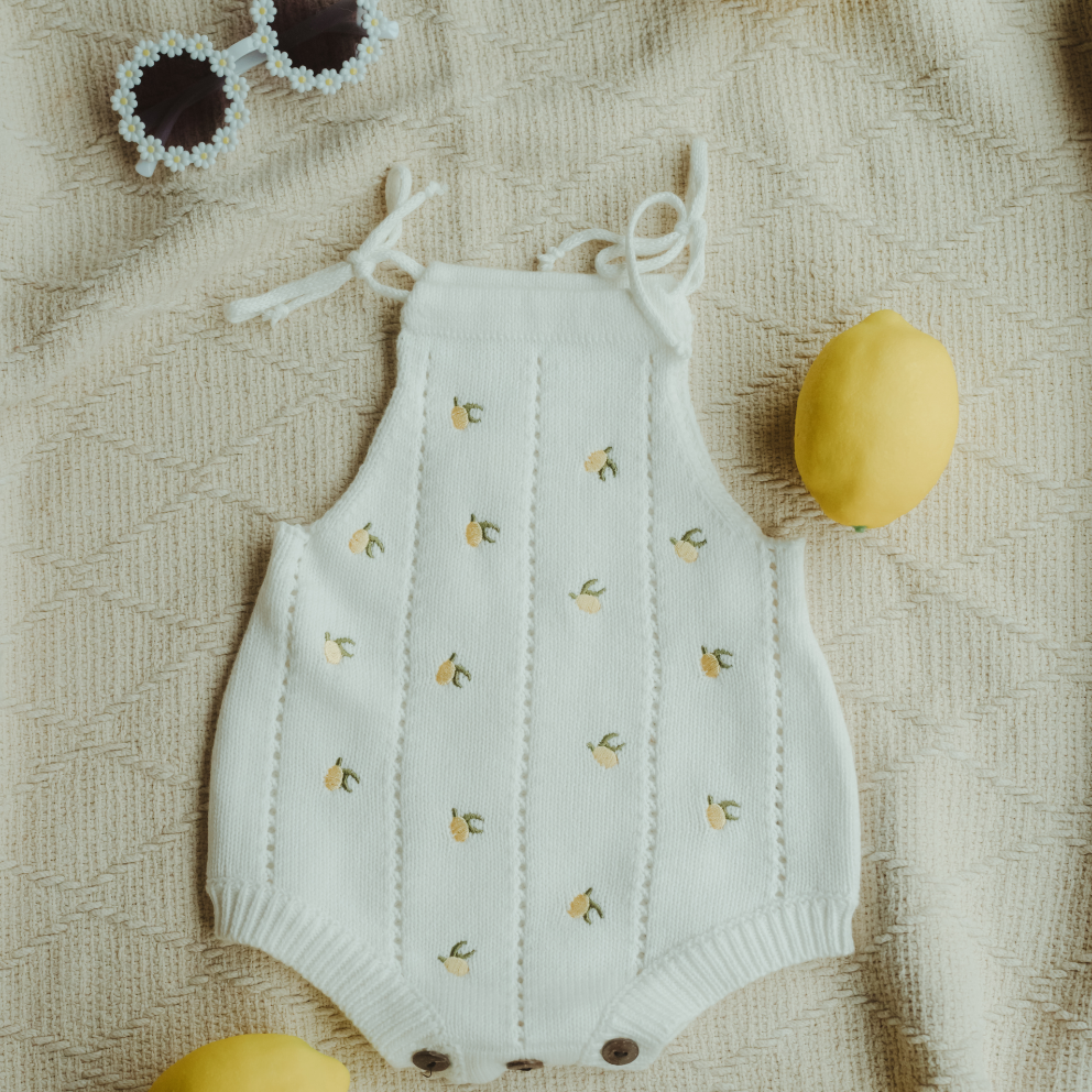 Knit Romper Lemon