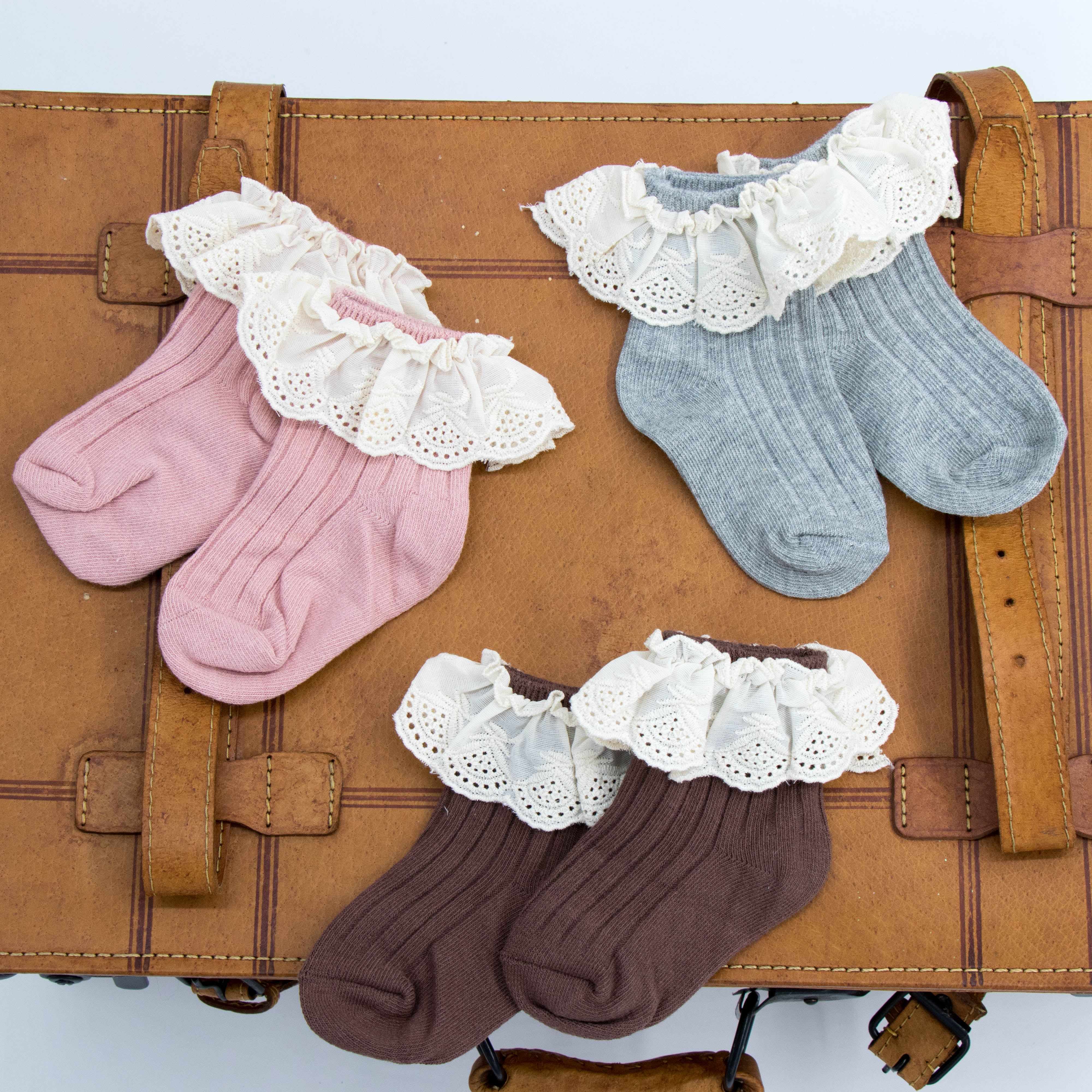 Ruffled socks, anti-slip