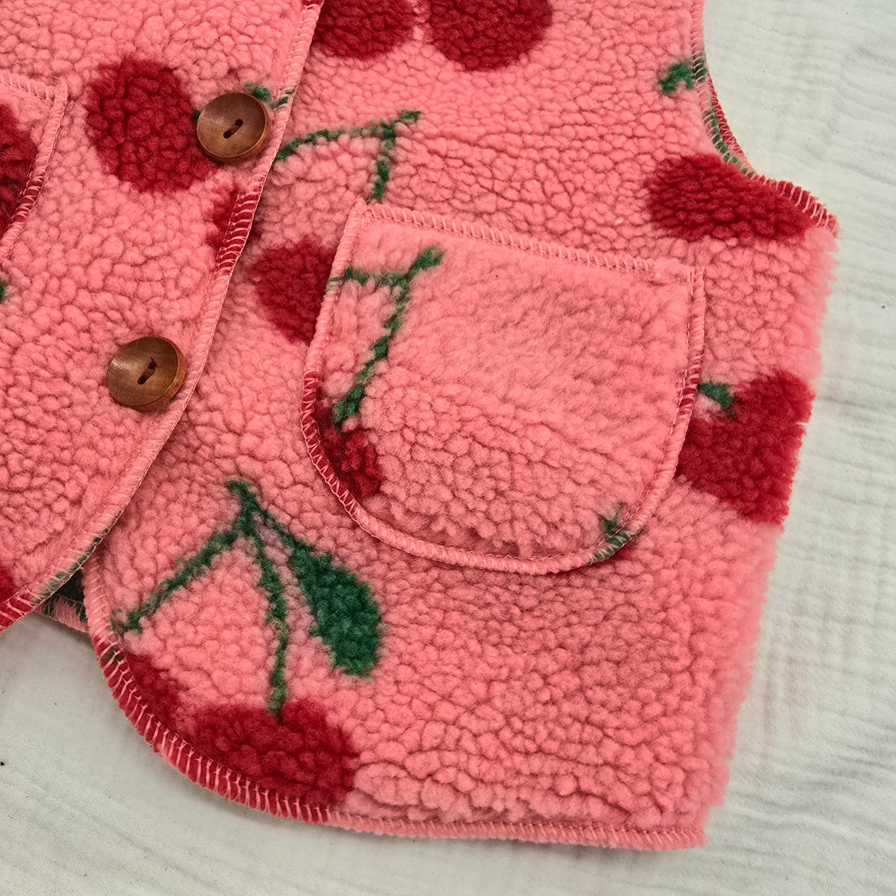 Cherry Teddy Vest