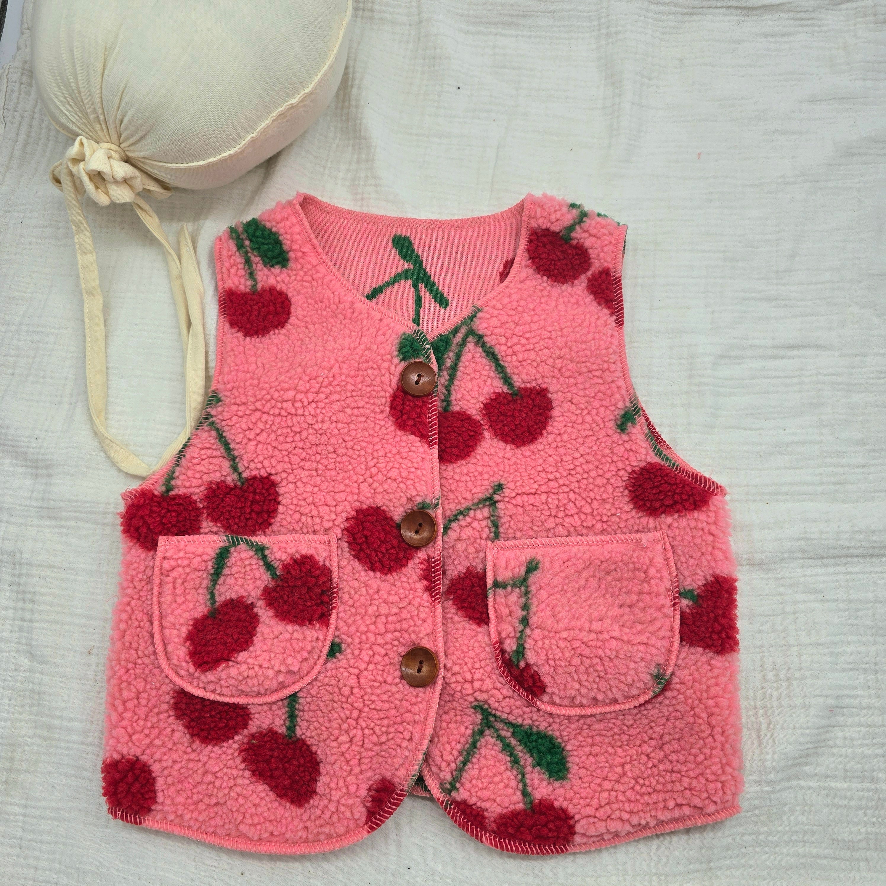 Cherry Teddy Vest