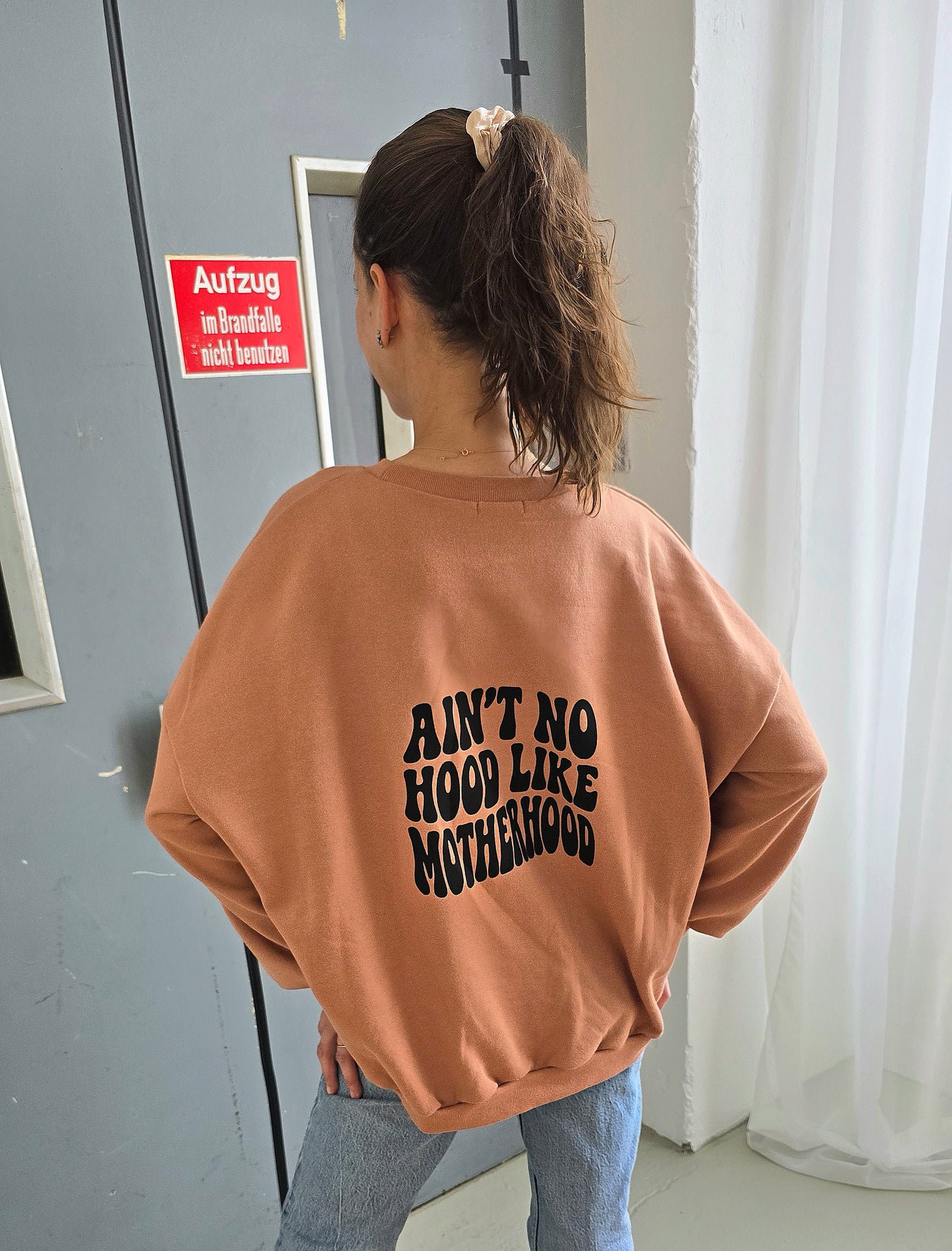 Ain't no hood like motherhood Oversize Mom Sweater