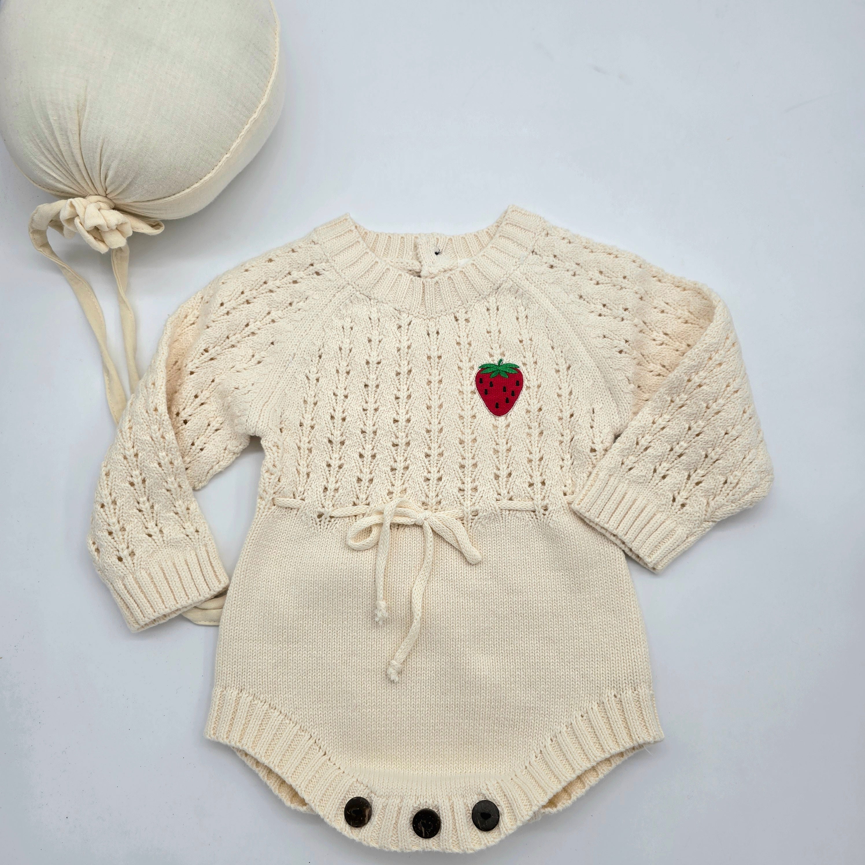 Strawberry Vintage Knit Romper