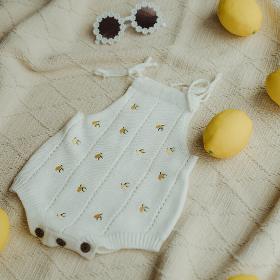 Knit Romper Lemon