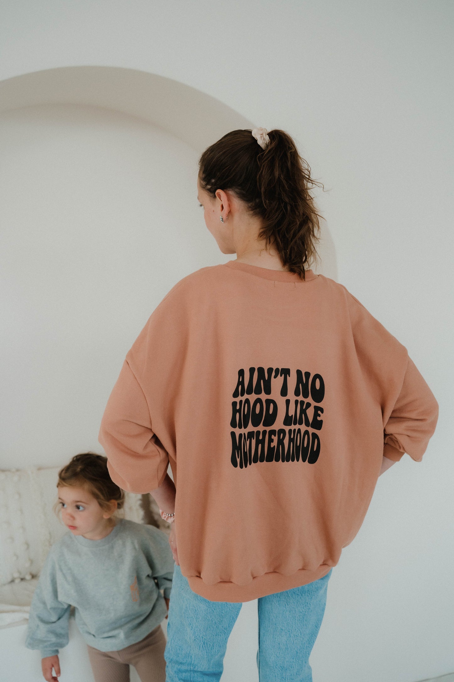 Ain't no hood like motherhood Oversize Mom Sweater