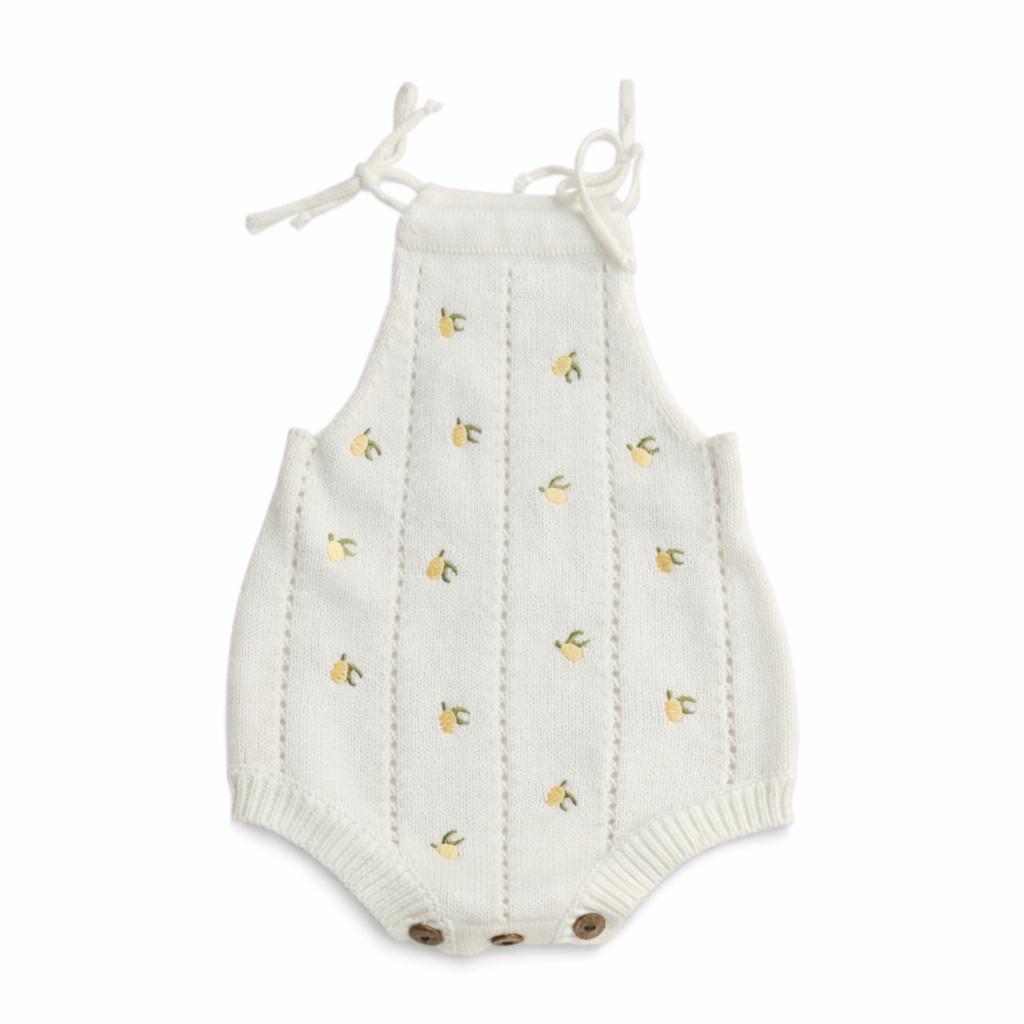 Knit Romper Lemon