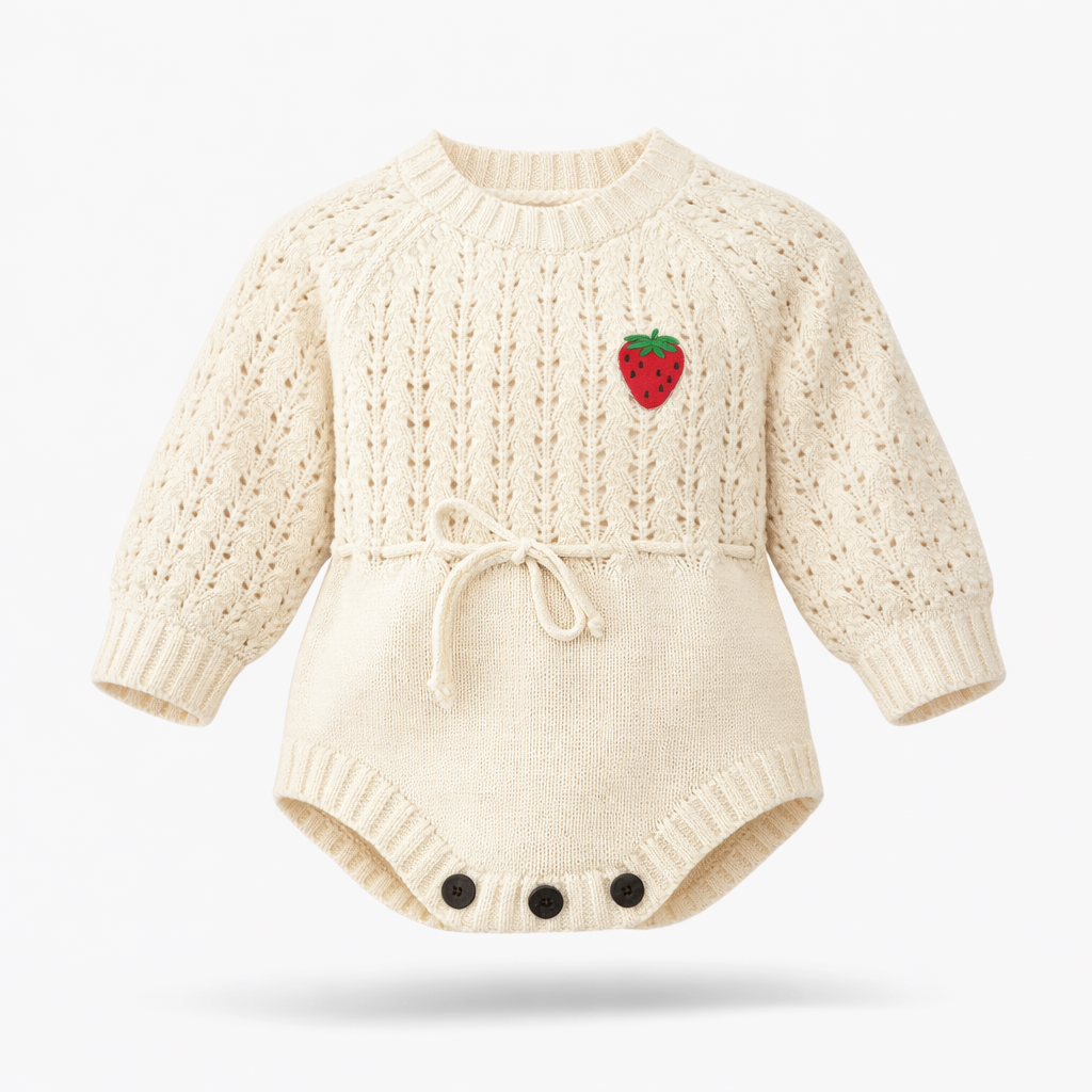 Strawberry Vintage Knit Romper
